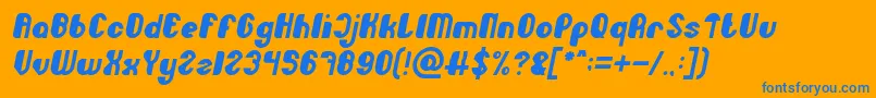 Little Atom Italic Font – Blue Fonts on Orange Background