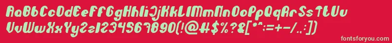 フォントLittle Atom Italic – 赤い背景に緑の文字