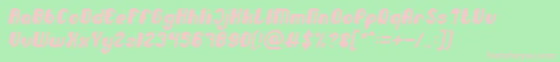 Little Atom Italic Font – Pink Fonts on Green Background