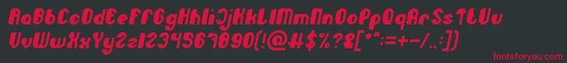 Czcionka Little Atom Italic – czerwone czcionki na czarnym tle