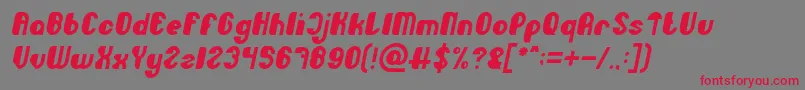 フォントLittle Atom Italic – 赤い文字の灰色の背景