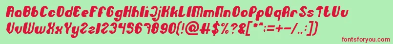 Little Atom Italic Font – Red Fonts on Green Background
