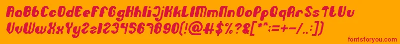 フォントLittle Atom Italic – オレンジの背景に赤い文字