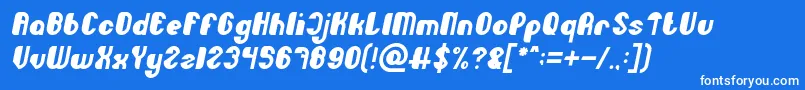 フォントLittle Atom Italic – 青い背景に白い文字
