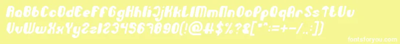 Little Atom Italic Font – White Fonts on Yellow Background