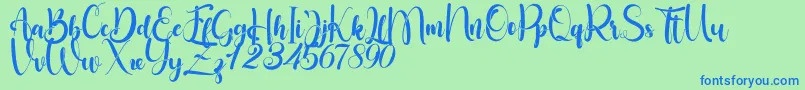 Little Betty Font – Blue Fonts on Green Background