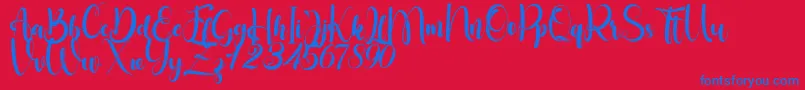 Little Betty Font – Blue Fonts on Red Background