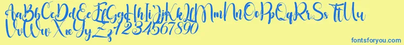 More about Little Betty Font Little Betty Font – Blue Fonts on Yellow Background