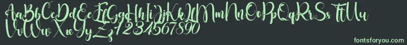 Little Betty Font – Green Fonts on Black Background