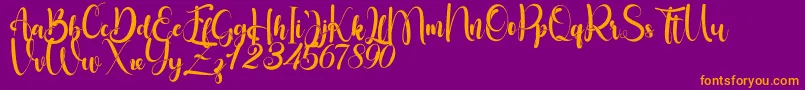 Little Betty Font – Orange Fonts on Purple Background