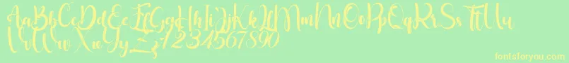 Little Betty Font – Yellow Fonts on Green Background