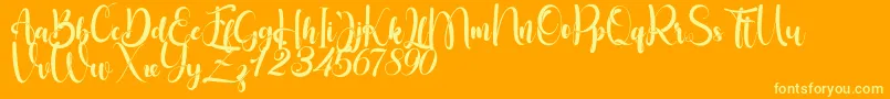 Little Betty Font – Yellow Fonts on Orange Background