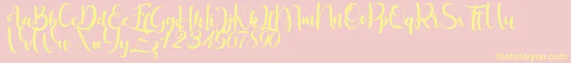 Little Betty Font – Yellow Fonts on Pink Background