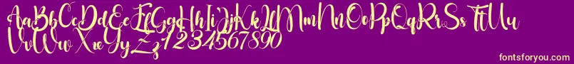 Little Betty Font – Yellow Fonts on Purple Background