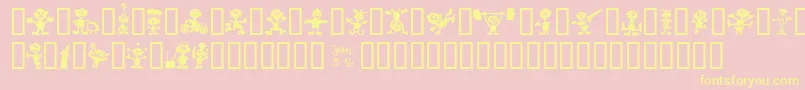 Little Big Man Font – Yellow Fonts on Pink Background