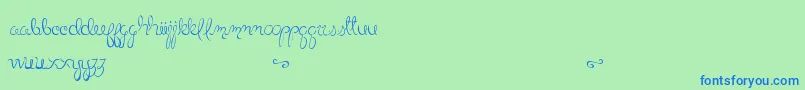 little bliss Font – Blue Fonts on Green Background