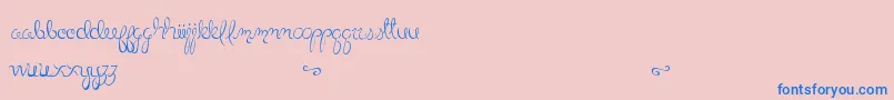 little bliss Font – Blue Fonts on Pink Background