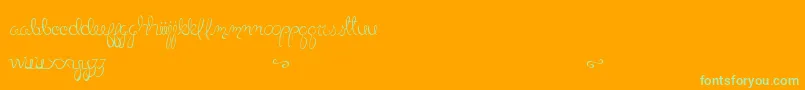 little bliss-Schriftart – Grüne Schriften auf orangefarbenem Hintergrund
