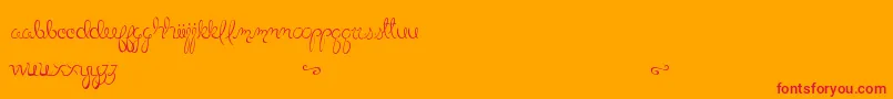 little bliss Font – Red Fonts on Orange Background