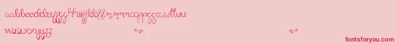 little bliss Font – Red Fonts on Pink Background
