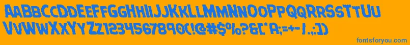 Terrorbabbleleft Font – Blue Fonts on Orange Background