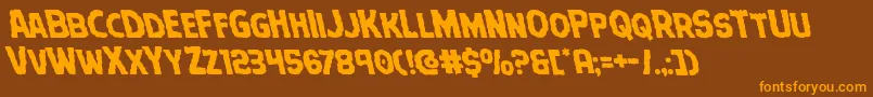 Terrorbabbleleft Font – Orange Fonts on Brown Background