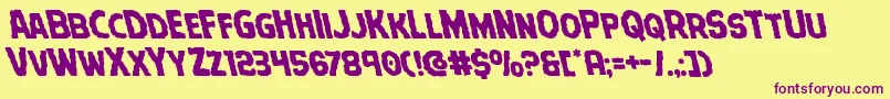 Terrorbabbleleft Font – Purple Fonts on Yellow Background