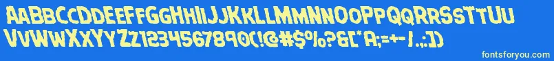 Terrorbabbleleft Font – Yellow Fonts on Blue Background