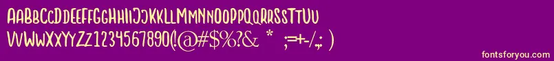 LITTLE BOSS Font – Yellow Fonts on Purple Background