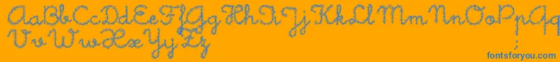 Weitere Informationen zur Little Daisy-Schriftart Little Daisy-Schriftart – Blaue Schriften auf orangefarbenem Hintergrund