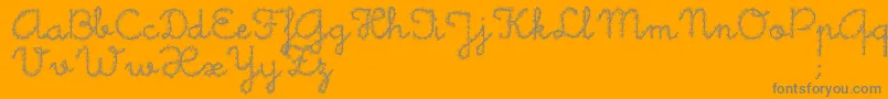 Little Daisy-Schriftart – Graue Schriften auf orangefarbenem Hintergrund