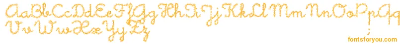 Little Daisy-Schriftart – Orangefarbene Schriften auf weißem Hintergrund