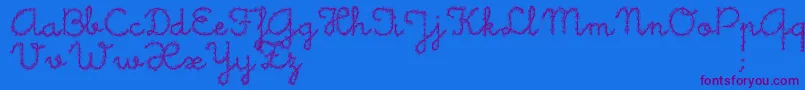 Little Daisy Font – Purple Fonts on Blue Background