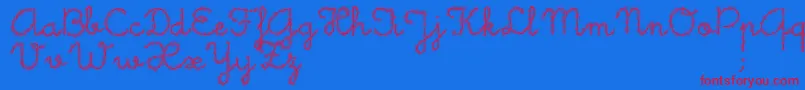 Little Daisy Font – Red Fonts on Blue Background