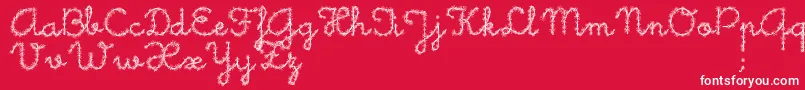 Little Daisy-Schriftart – Weiße Schriften auf rotem Hintergrund