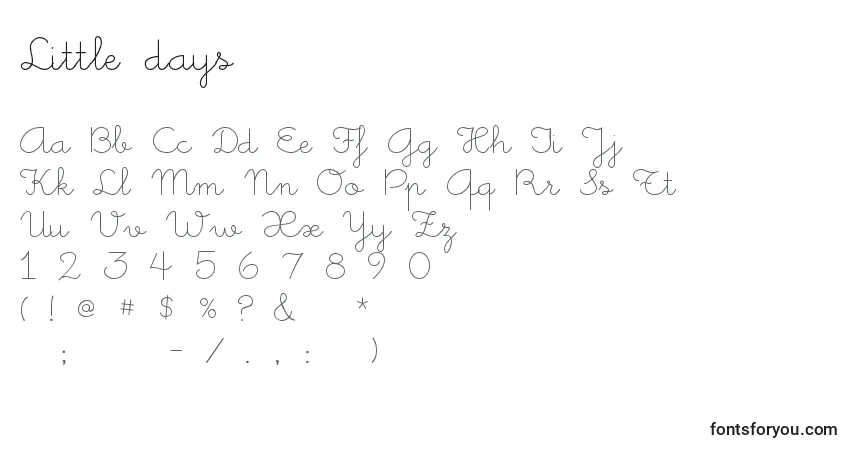Czcionka Little days – alfabet, cyfry, specjalne znaki