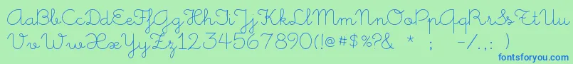 Little days Font – Blue Fonts on Green Background