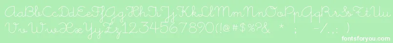 Little days Font – White Fonts on Green Background