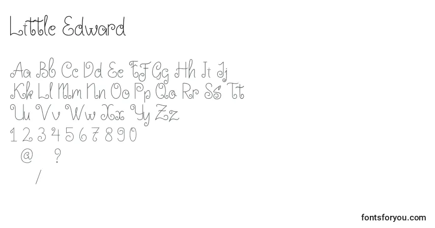 Czcionka Little Edward – alfabet, cyfry, specjalne znaki