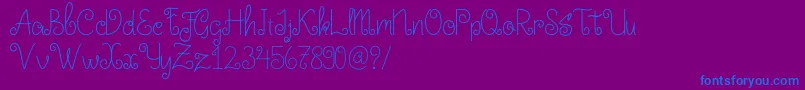 Little Edward Font – Blue Fonts on Purple Background