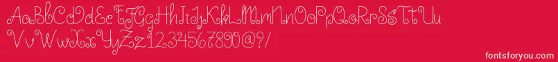 Little Edward Font – Pink Fonts on Red Background