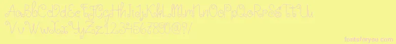 Little Edward Font – Pink Fonts on Yellow Background