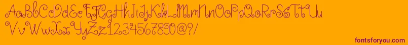 Шрифт Little Edward – фиолетовые шрифты на оранжевом фоне