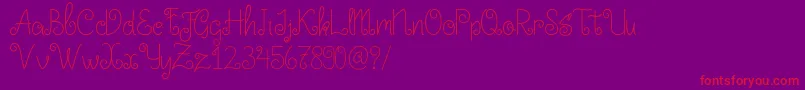 フォントLittle Edward – 紫の背景に赤い文字