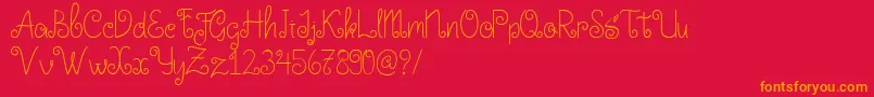 Little Edward Font – Orange Fonts on Red Background