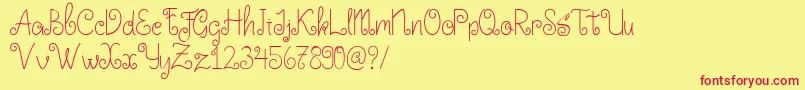Little Edward Font – Red Fonts on Yellow Background