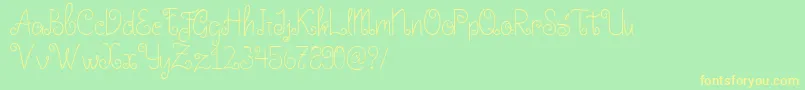 Little Edward Font – Yellow Fonts on Green Background