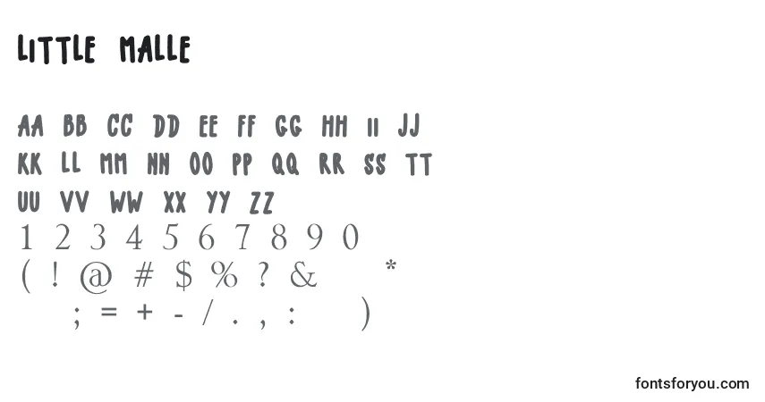 A fonte LITTLE MALLE – alfabeto, números, caracteres especiais