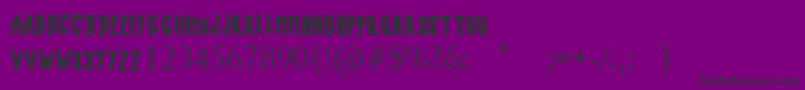 LITTLE MALLE-fontti – mustat fontit violetilla taustalla