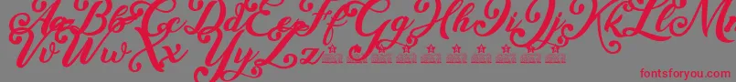 Little Sister Personal Use Font – Red Fonts on Gray Background